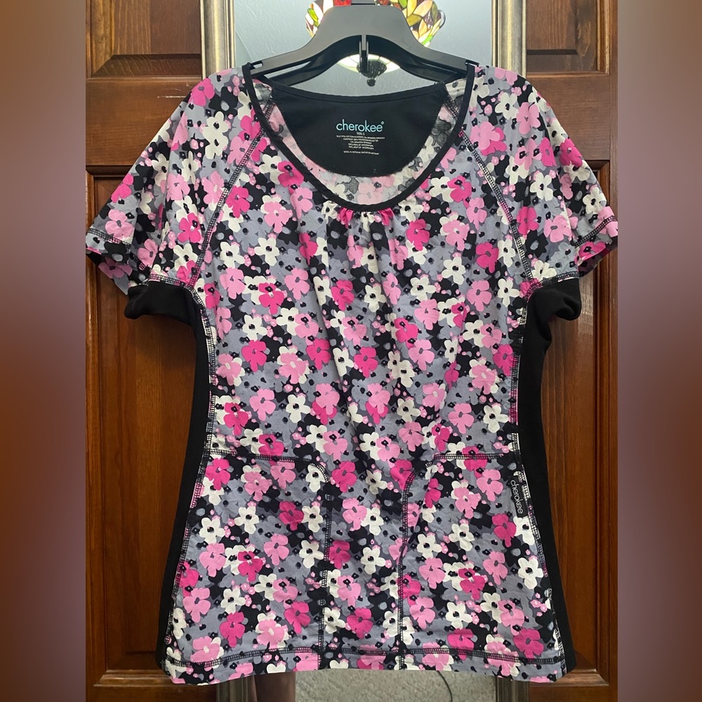 Scrub Top Cherokee Flexibles Floral Small